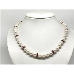 #5-STERLING SILVER FRESHWATER PEARL NECKLACE