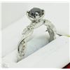 Image 2 : #26-14KT WHITE GOLD BLACK & WHITE DIAMOND RING