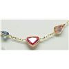 Image 3 : #35-14KT YELLOW GOLD SAPPHIRE NECKLACE