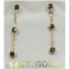 Image 1 : #47-14K YELLOW GOLD BLACK DIAMOND EARRINGS