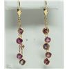 Image 1 : #40-14KT YELLOW GOLD PINK SAPPHIRE EARRINGS