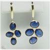 Image 1 : #44-14KT YELLOW GOLD SAPPHIRE EARRINGS