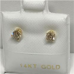 #48-10KT YELLOW GOLD DIAMOND EARRINGS