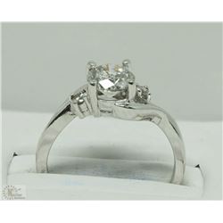 #49-14KT WHITE GOLD DIAMOND RING SIZE 7
