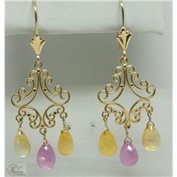 #50-14KT YELLOW GOLD SAPPHIRE EARRINGS