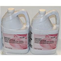 SET OF TWO 1 GAL JUGS OF DIVERSEY SOFT CARE PINK
