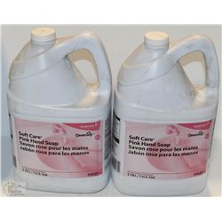 SET OF TWO 1 GAL JUGS OF DIVERSEY SOFT CARE PINK