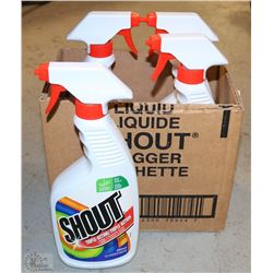 CASE OF 4 SHOUT LAUNDRY STAIN REMOVER
