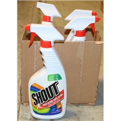 CASE OF 4 SHOUT LAUNDRY STAIN REMOVER