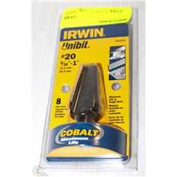 IRWIN UNI-BIT #20 - 8 WHOLE SIZES
