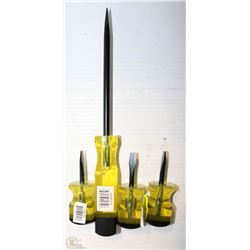 SET OF 4 WESTWARD FLATHEAD SCREWDRIVER