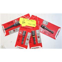 LOT OF 4 ASSORTED MILWAUKEE NUT DRIVER DRILL BITS