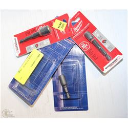 LOT OF 4 ASSORTED NUT DRIVER BITS