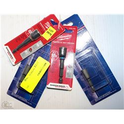 LOT OF 4 ASSORTED NUT DRIVER BITS