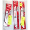Image 1 : LOT OF 3PKS MILWAUKEE 5 GENERAL PURPOSE SAWSALL