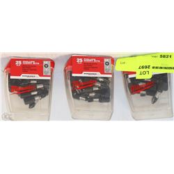 LOT OF 3PKS OF 25PC PHILLIPS INSERT BITS