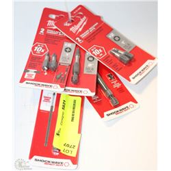 LOT OF 5 ASSORTED MILWAUKEE DRILLS BITS