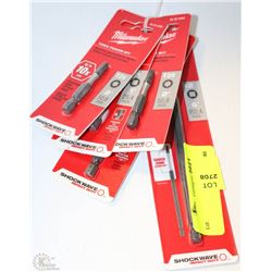 LOT OF 5 ASSORTED MILWAUKEE DRILLS BITS