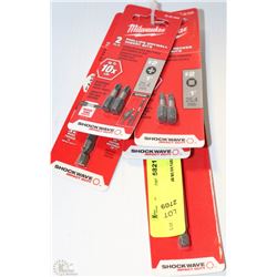 LOT OF 5 ASSORTED MILWAUKEE DRILLS BITS