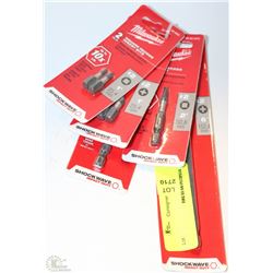 LOT OF 5 ASSORTED MILWAUKEE DRILLS BITS