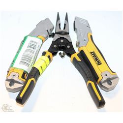 LOT OF DEWALT HAND TOOLS INCL UTILITY BLADES