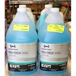 LOT OF 4-4L WOODWYANT PROFRESH UNSCENTED FLOOR