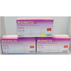 3 CASES OF RONCO VINYL EXAMINATION GLOVES