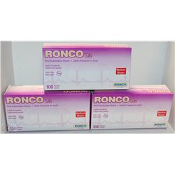 3 CASES OF RONCO VINYL EXAMINATION GLOVES