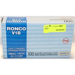 CASE OF 100 RONCO BLUE VINYL DISPOSABLE GLOVES