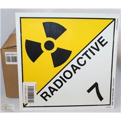 BOX OF RADIOACTIVE TRUCKER SIGNS