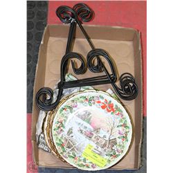 LOT OF ROYAL ALBERT  DECORATIVE PLATES WITH STANDS