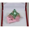 Image 1 : STERLING SILVER & GOLD PLATED EMERALD  RING