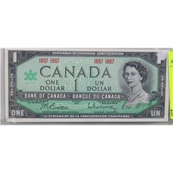 CANADIAN CENTENNIAL $1 BILL UNC