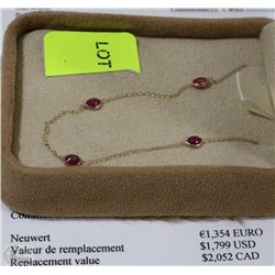 10K YELLOW GOLD GEMSTONE NECKLACE WITH COA