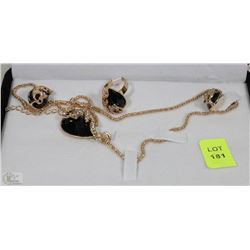 GOLD PLATED FASHION JEWELLERY SET INCL RING,