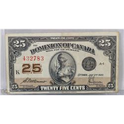 1923 CANADIAN SHINPLASTER