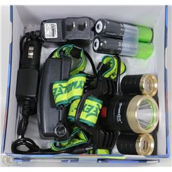 TACTICAL LED HEADLAMP 6000 LUMEN WITH 2 CHARGERS