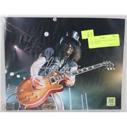 GUNS AND ROSES SLASH SIGNED 8X10 WITH COA