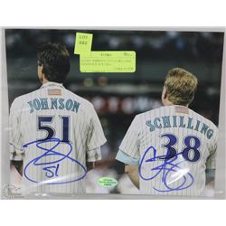 RANDY JOHNSON CURT SCHILLING SIGNED 8 X 10 W/COA