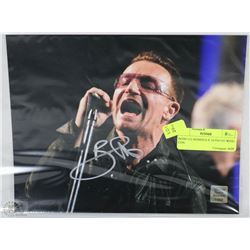 BONO U2 SIGNED 8 X 10 PHOTO WITH COA