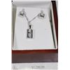 Image 1 : 14KT WHITE GOLD EARRINGS AND PENDANT SET WITH COA