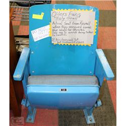 ORIGINAL REXAL OILERS SEAT WITH NUMBER 13