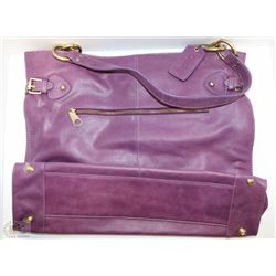 NEW DELLA LEATHER SUSAN TOTE AUBERGINE (PURPLE)