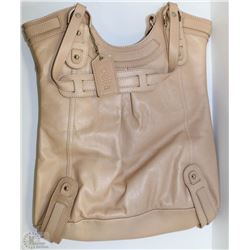 NEW DELLA LEATHER KAITLYN TOTE CHAMPAGNE COLOR