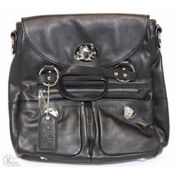 NEW DELLA LEATHER JODI SHOULDER BAG SABLE BLACK