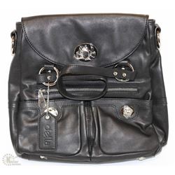NEW DELLA LEATHER JODI SHOULDER BAG SABLE BLACK