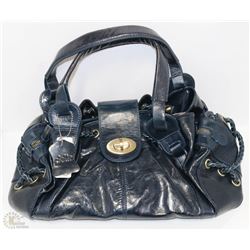 NEW DELLA LEATHER SHELLEY HANDBAG MIDNIGHT BLUE