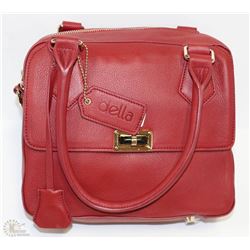 NEW DELLA LEATHER EMMA SATCHEL/SHOULDER BAG RED