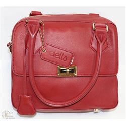 NEW DELLA LEATHER EMMA SATCHEL/SHOULDER BAG RED