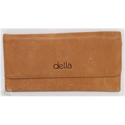NEW DELLA LEATHER KAREN WALLET GINGER COLOR
